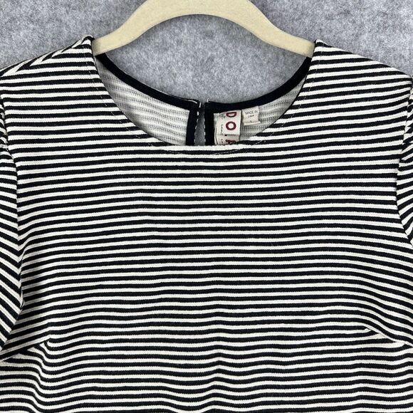 Anthropologie Dolan Left Coast Stripe Santos Top Womens S Black Puff Sleeve* - Picture 5 of 14